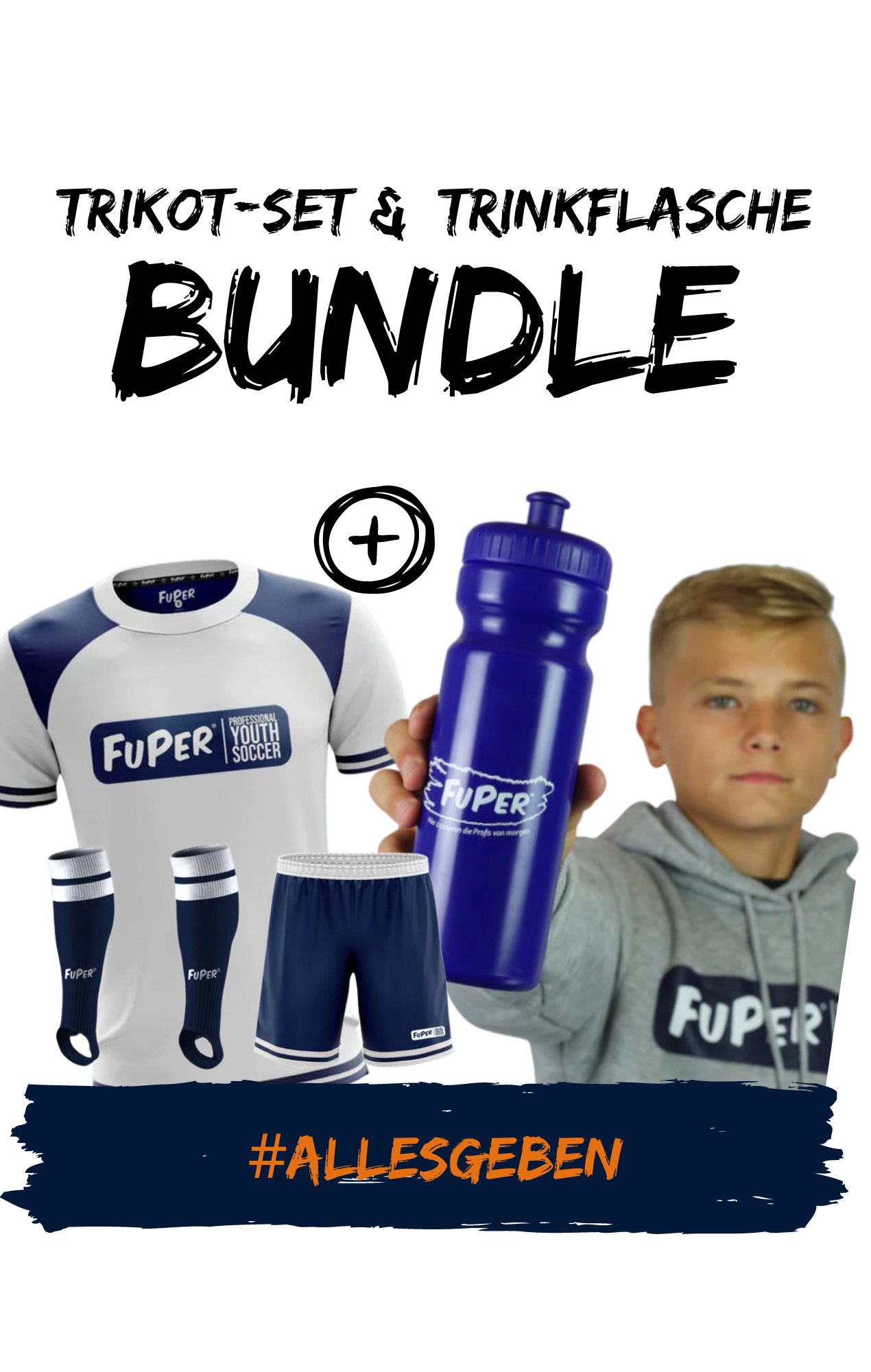 Bundle 1x FuPer Trikoset 3 in 1 und 1x Fuper Trinkflasche Unisex (Kinder, Frauen und Herren)